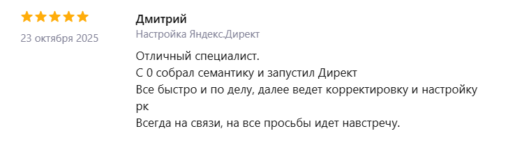 Скриншот отзыва на Профи.ру 1